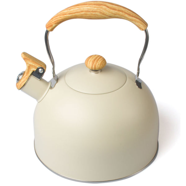 2.5L Whistling Kettle Stainless Steel Modern Cooker Stovetop Cream