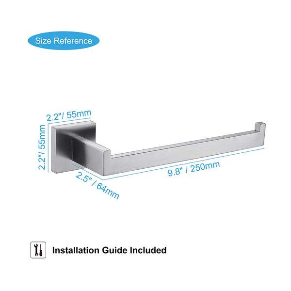 Stainless Square Hand Towel Holder Hanger Wall Mount Bathroom Kitchen
