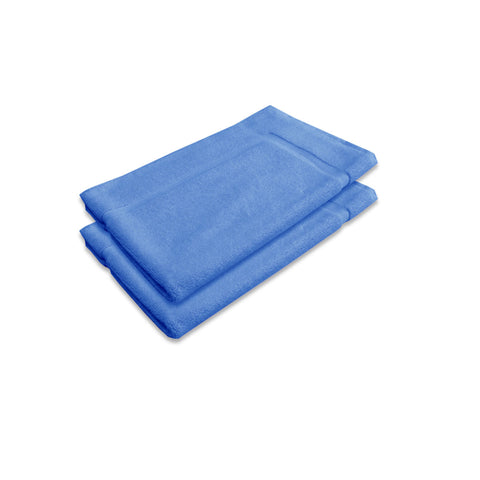 Set of 2 Cotton Bath Mats 800gsm 45 x 75cm Blue