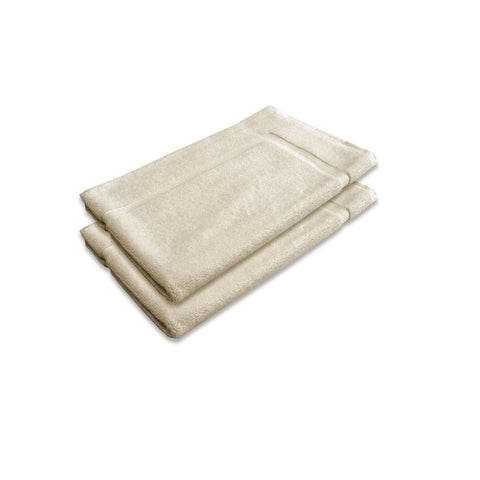 Set of 2 Cotton Bath Mats 800gsm 45 x 75cm Linen
