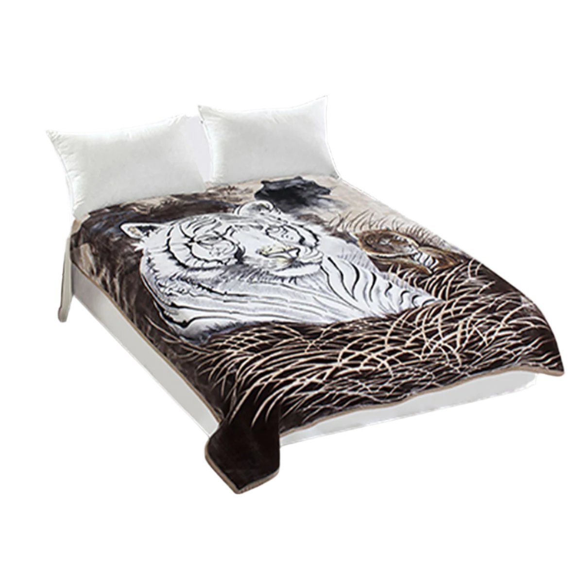 Tiger Reversible Animal Faux Mink Blanket Throw 800gsm 200 x 240cm