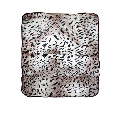 Animal Skin Pattern Faux Mink Blanket Throw 450gsm Jaguar 200 x 240cm