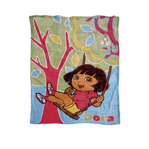 Dora The Explorer Garden Coral Fleece Blanket Throw 140 x 190cm