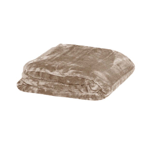 Soft Faux Mink 400gsm Blanket Throw Latte Brown 200 x 240cm