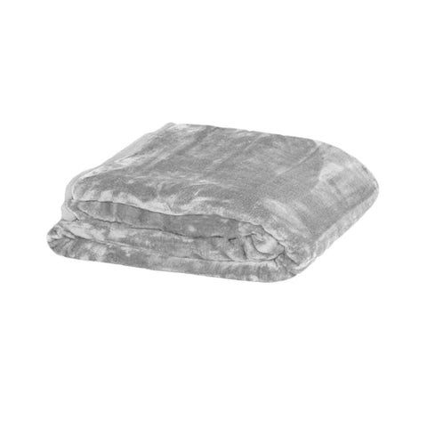Soft Faux Mink 400gsm Blanket Throw Silver Grey 200 x 240cm