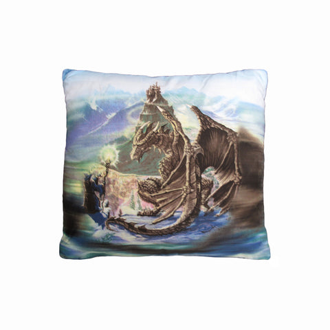 Just Home Printed Dragon Encounter Filled 40cm Square Cushion