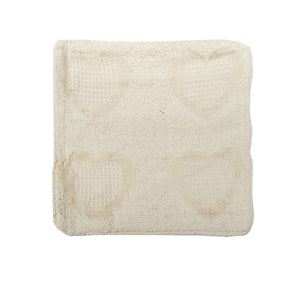 Knitted Heart Cotton Cushion Cover 43cm Square Natural