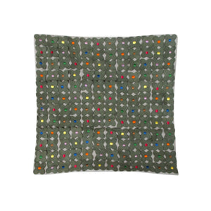 Lora Applique Embroidered Flowers Cushion Cover 40cm Square Grey