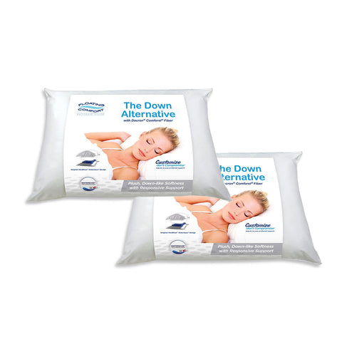 Pair of Mediflow Waterbase Neck Support Fibrefill Water Pillows 50.5 x 71 cm