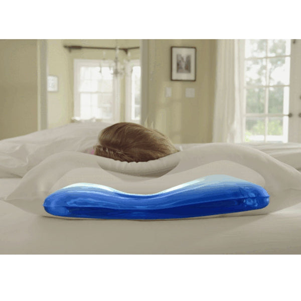 Pair of Mediflow Waterbase Neck Support Fibrefill Water Pillows 50.5 x 71 cm
