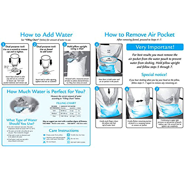 Mediflow Adjustable Waterbase Water Filled Neck Pain Reduction Pillow 51 x 71cm