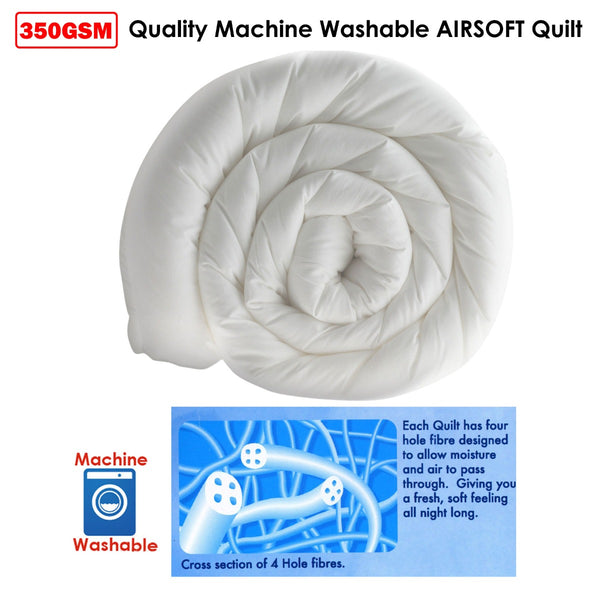 Airsoft 350gsm Polyester Fill Quilt Doona Duvet Queen