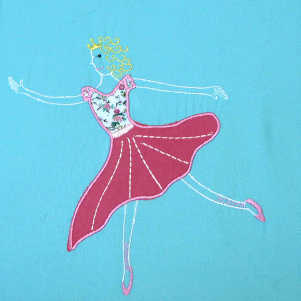 Girls Ballet Ballerina Embroidered Quilt Doona Duvet Cover Set Pink Single