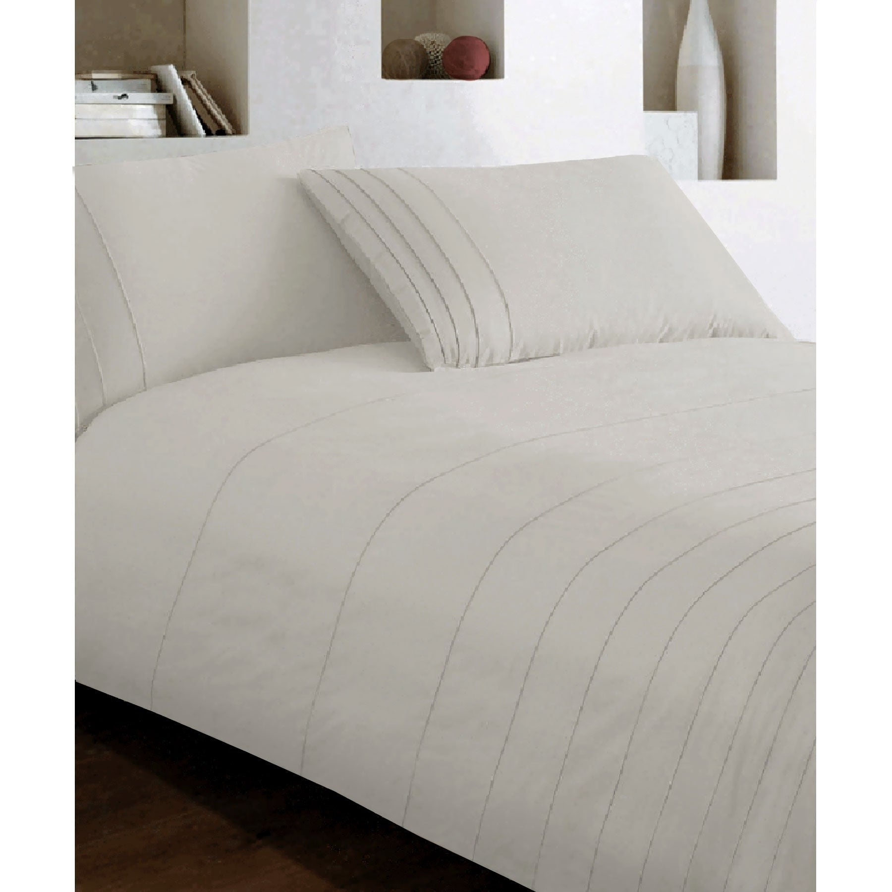 Brooklyn Pintuck 250TC Cotton Quilt Doona Duvet Cover Set Linen Queen