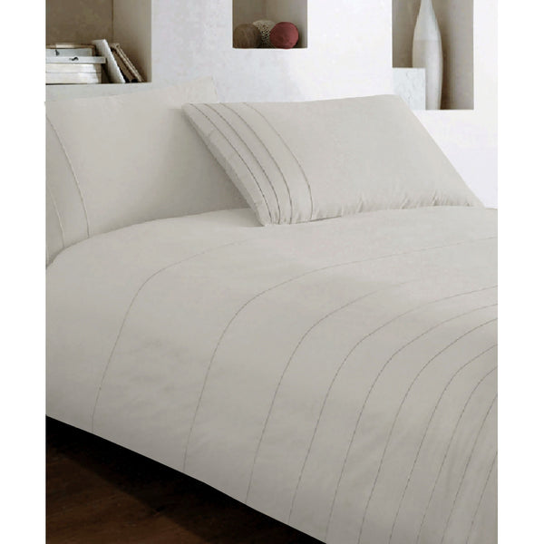 Brooklyn Pintuck 250TC Cotton Quilt Doona Duvet Cover Set Linen Queen