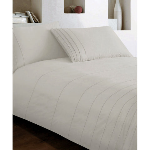 Brooklyn Pintuck 250TC Cotton Quilt Doona Duvet Cover Set Linen Queen