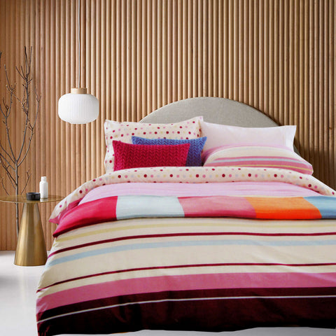 Atmosphere Carnival Striped Reversible Quilt Doona Duvet Cover Set King