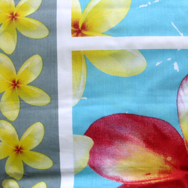 Floating Frangipani 225TC Quilt Doona Duvet Cover Set Aqua Single
