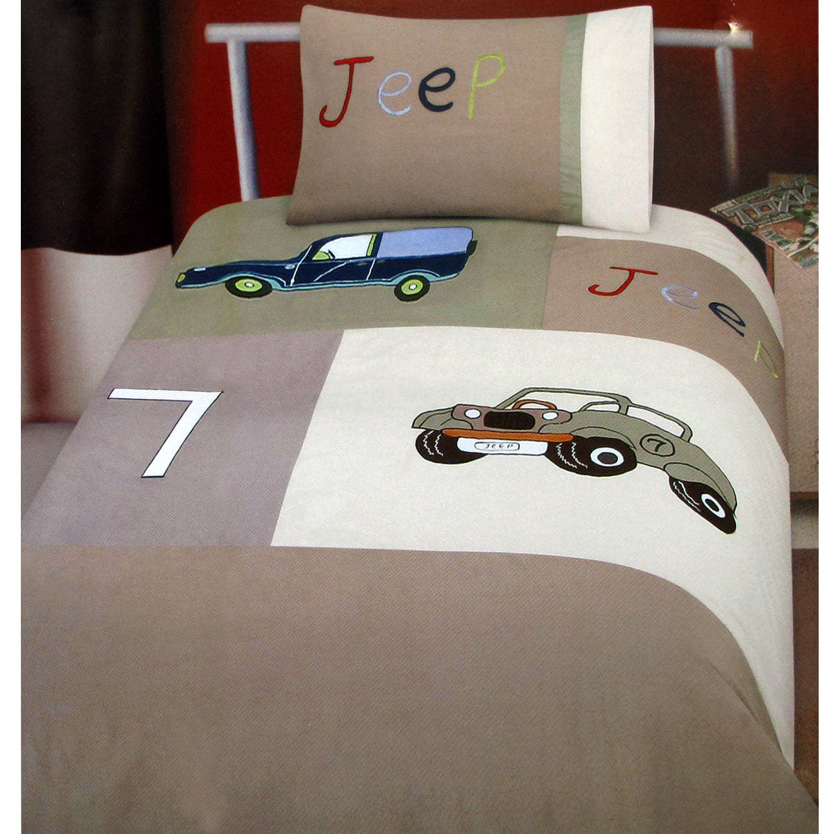 Jeep Classics Embroidered Quilt Doona Duvet Cover Set Single