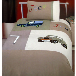 Jeep Classics Embroidered Quilt Doona Duvet Cover Set Single
