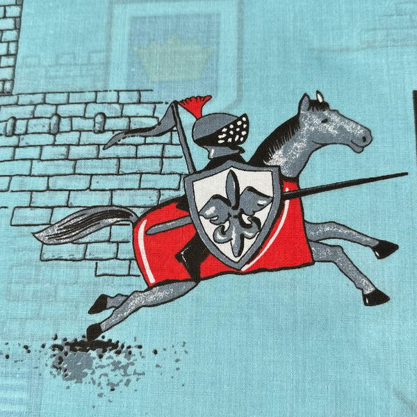 Knight On A Horse Polyester Cotton Quilt Doona Duvet Cover Set Blue Single