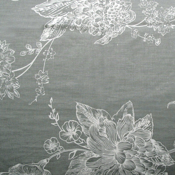 Ashley Floral Cotton Quilt Doona Duvet Cover Set Grey Double
