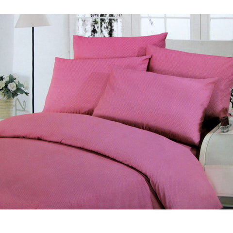 Polka Dots Polyester Cotton Quilt Doona Duvet Cover Set Pink Double