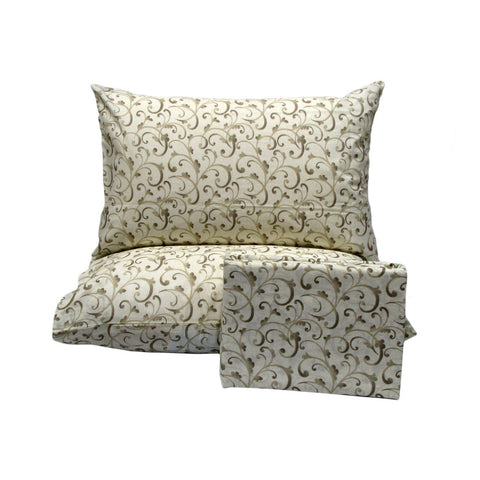 Swirls Cotton Blend Quilt Doona Duvet Cover Set Cream King