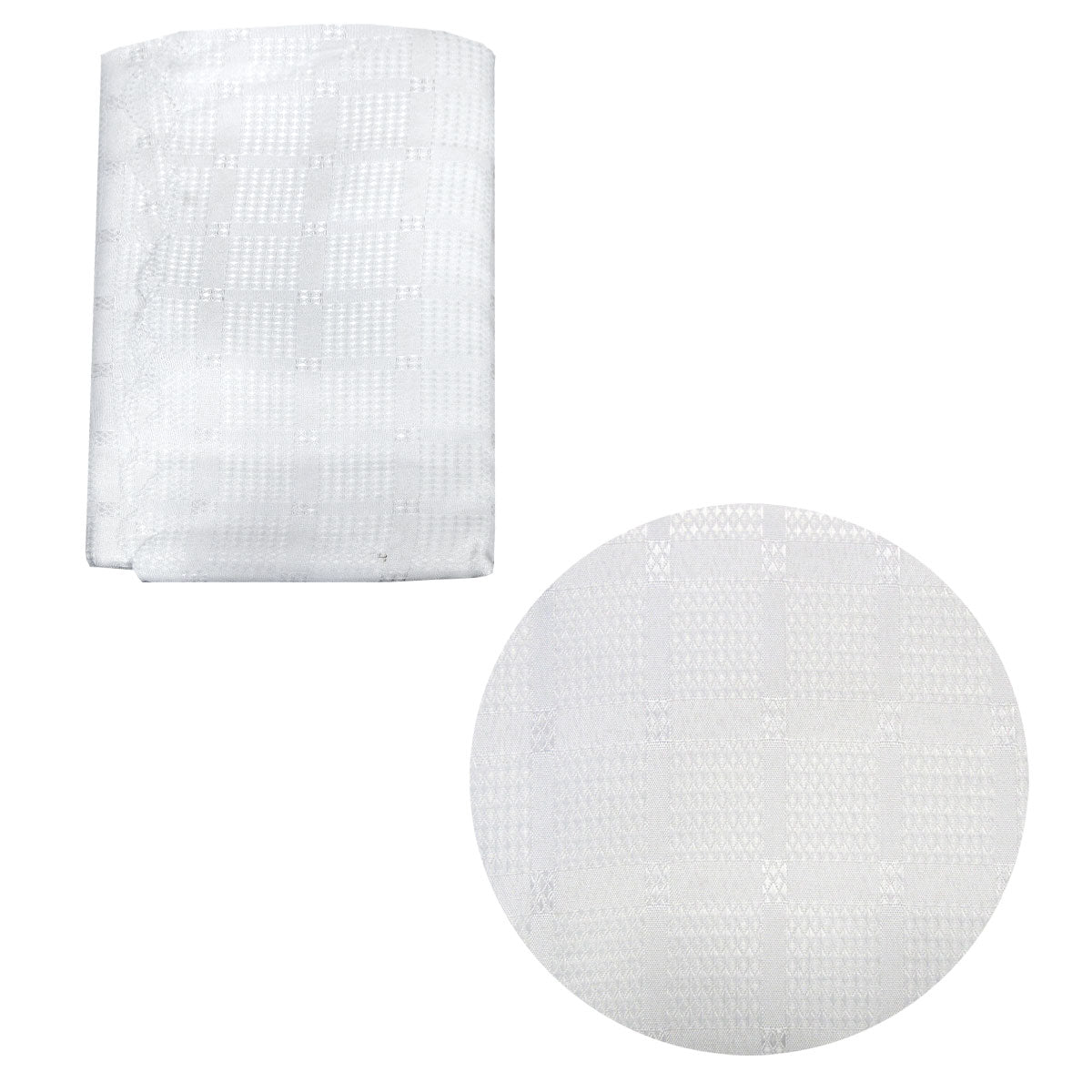 Checkered Jacquard Tablecloth Rectangular 180 x 230cm White