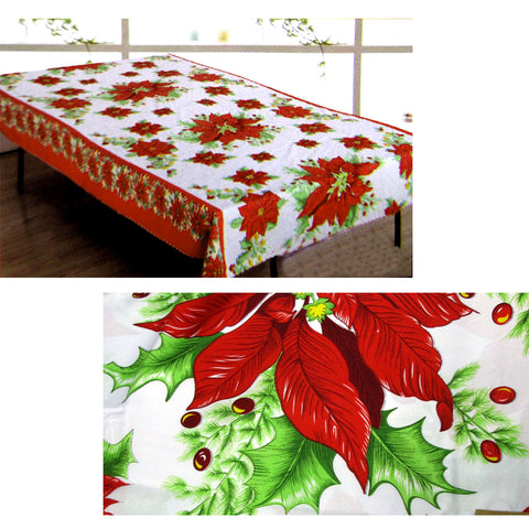 Christmas Poinsettia Rectangular Tablecloth 150x260cm