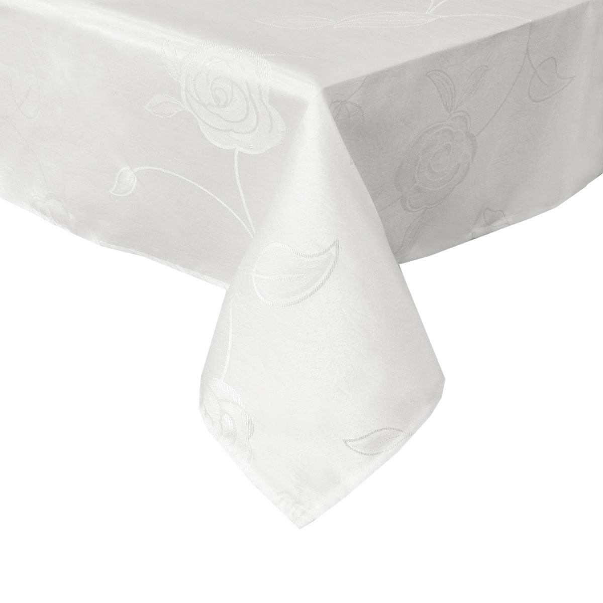 Rosa Floral Jacquard Tablecloth Rectangular 135 x 180cm Ivory