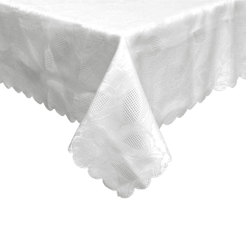 Rosie Floral Jacquard Tablecloth Rectangular 150 x 210cm Off White