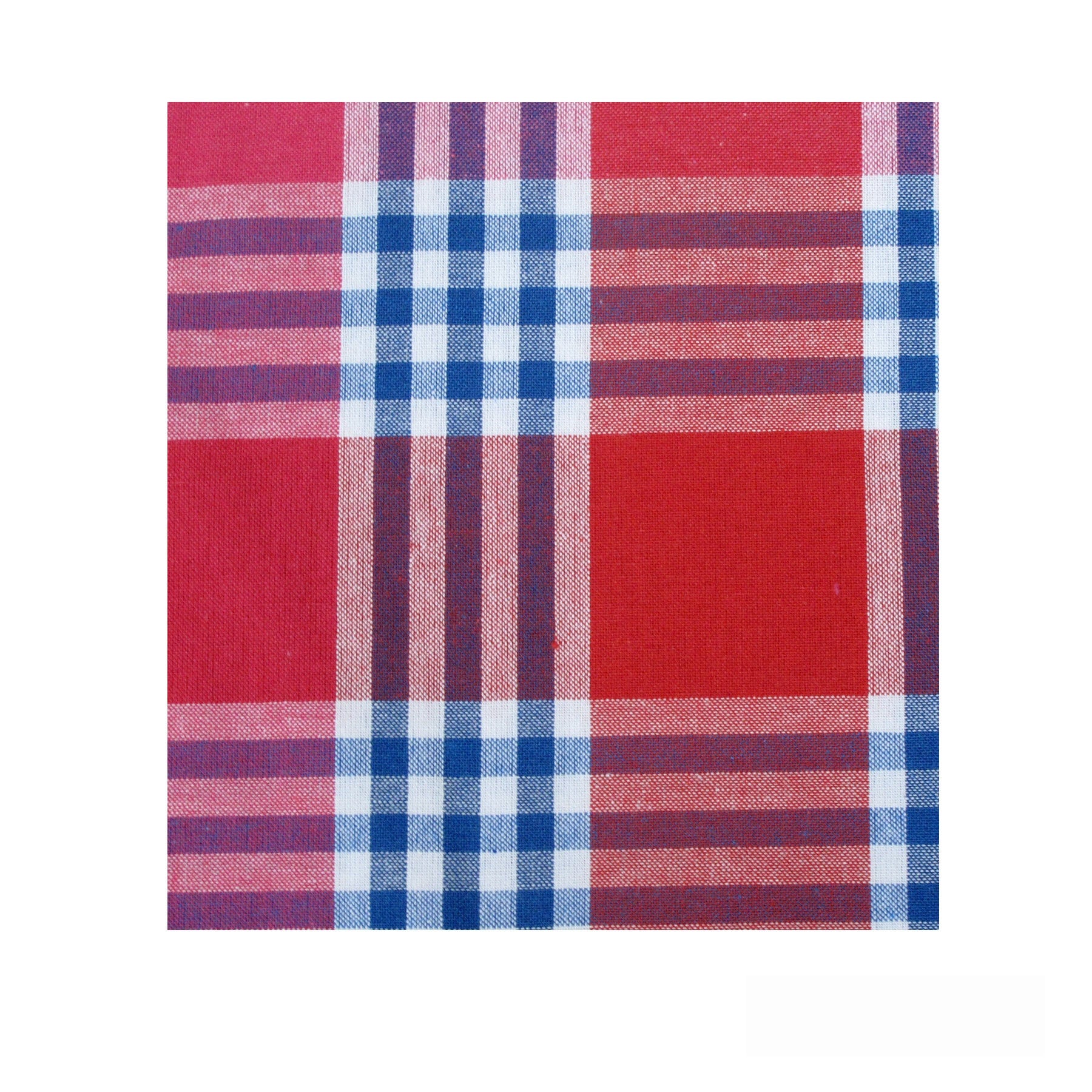 Tartan Checked Cotton Tablecloth Square Red Blue 180 x 180cm