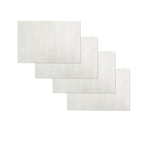 Set of 4 PVC Harold Textured Basketweave Table Placemats 45 x 30cm Ivory