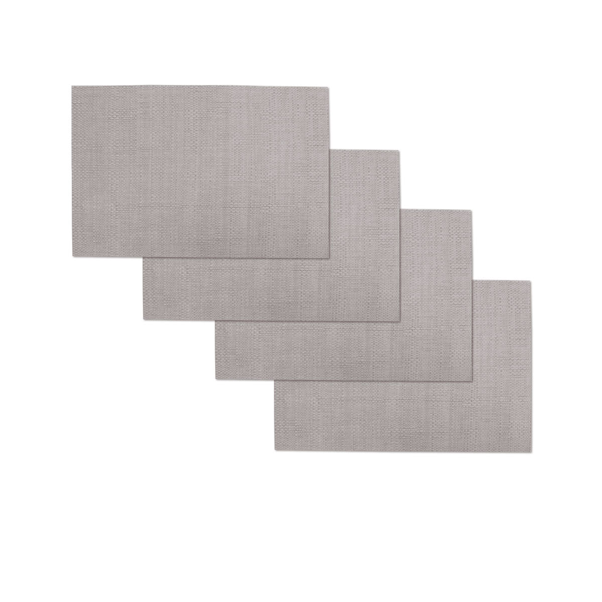 Set of 4 PVC Table Placemats Harold Textured Basketweave Stone 45 x 30cm