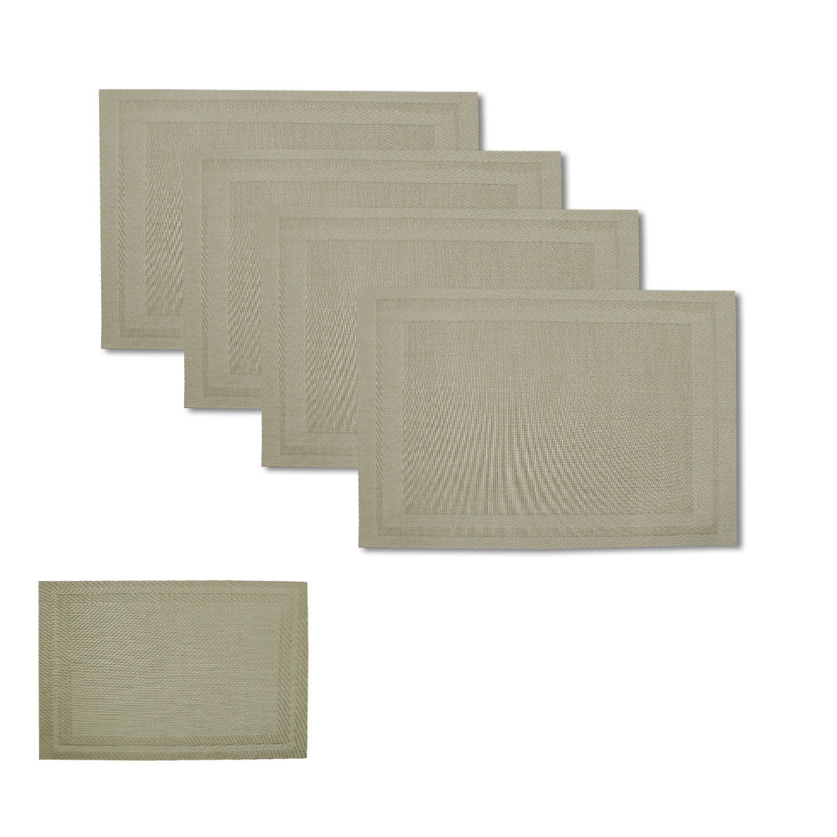 Choice Set of 4 Reversible PVC Table Placemats Harper Latte 45 x 30cm