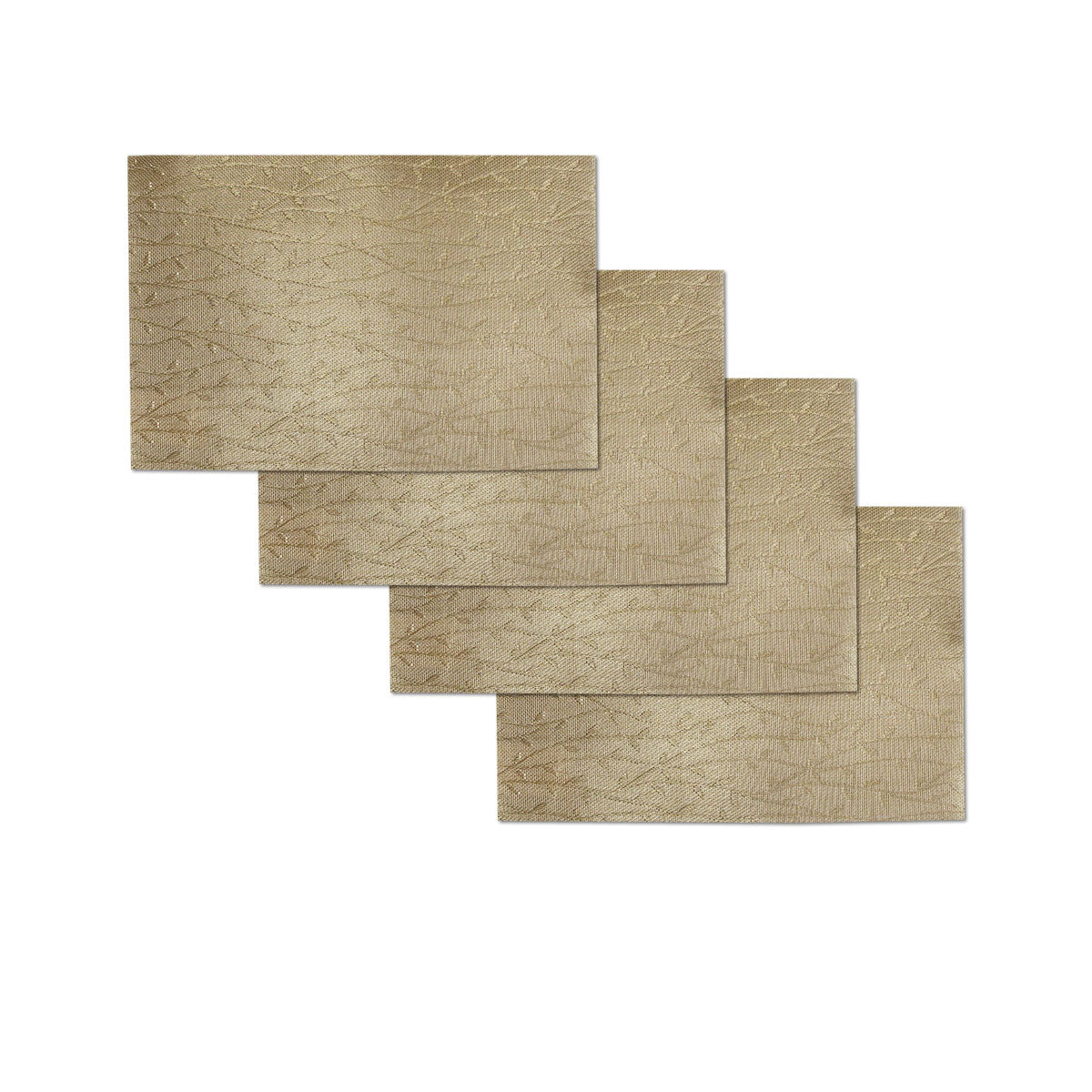 Set of 4 PVC Table Placemats Spring Buds Gold 45 x 30cm
