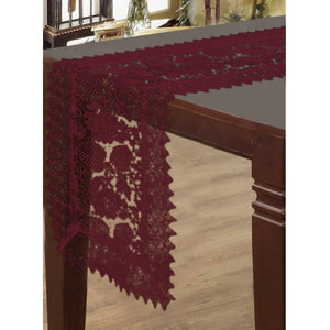 Leaf Lace Tablerunner Burgundy 40 x 135cm