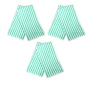 Set of 6 Microfibre Striped Tea Towels 40 x 60cm Green