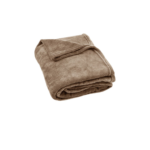 Coral Fleece Throw Rug 200gsm 150 x 200cm Latte Brown