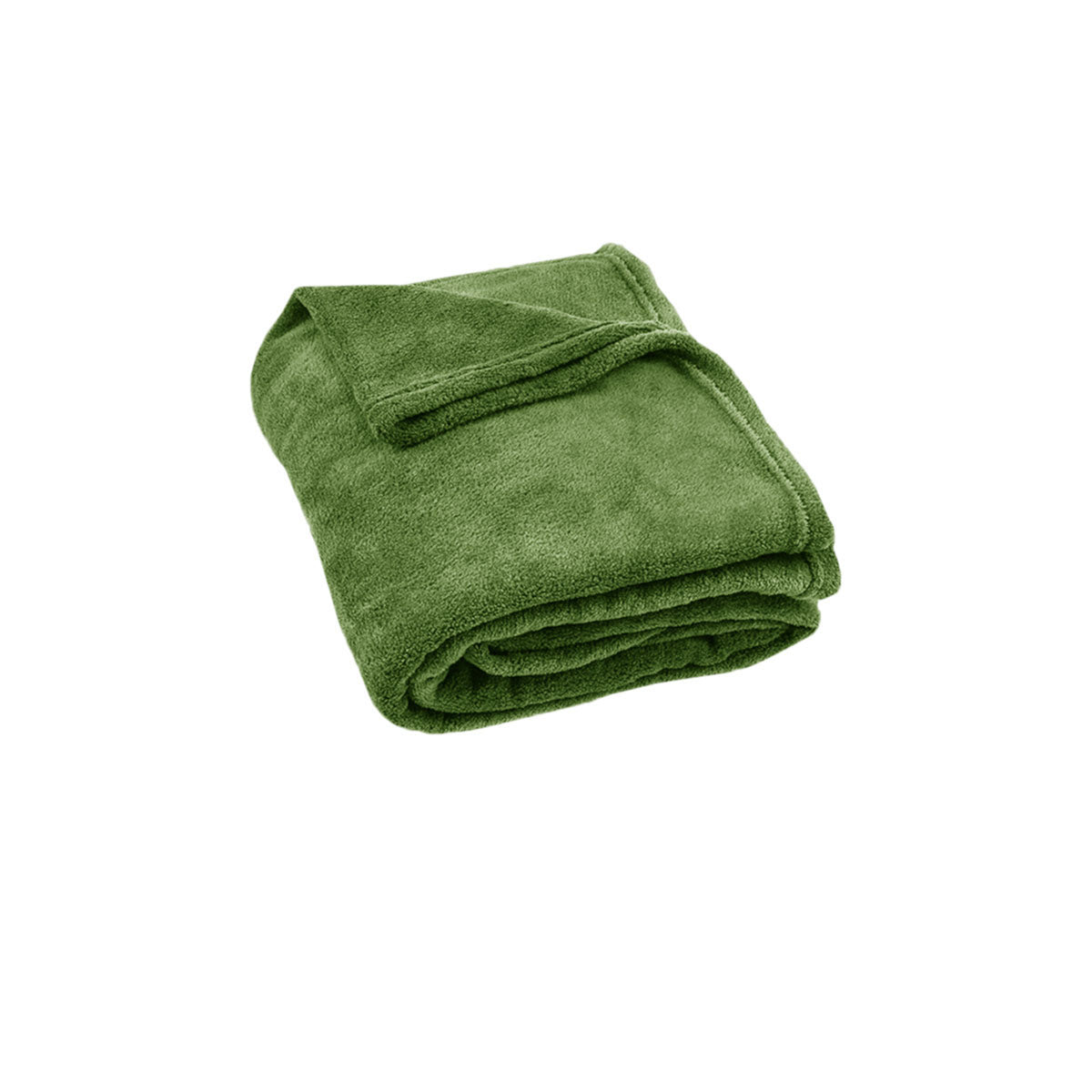 Coral Fleece Throw Rug 200gsm 150 x 200cm Moss Green