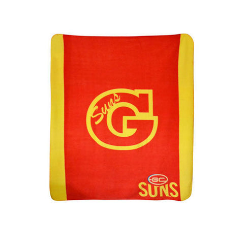 AFL Licensed Gold Coast Suns Polar Fleece Throw Blanket 155 x 127cm