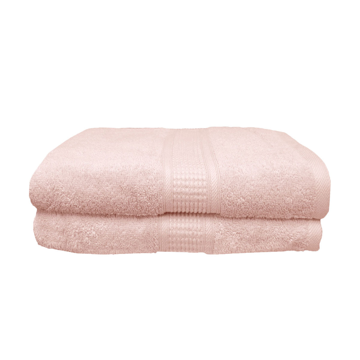 Set of 2 Combed Cotton Bath Sheets Towels Coral 80 x 160cm