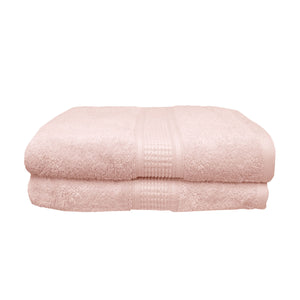 Set of 2 Combed Cotton Bath Sheets Towels Coral 80 x 160cm
