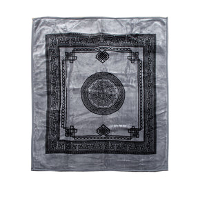 Olympia Greek Key 2 Ply Mink Blanket Throw Rug 1000gsm Queen Grey