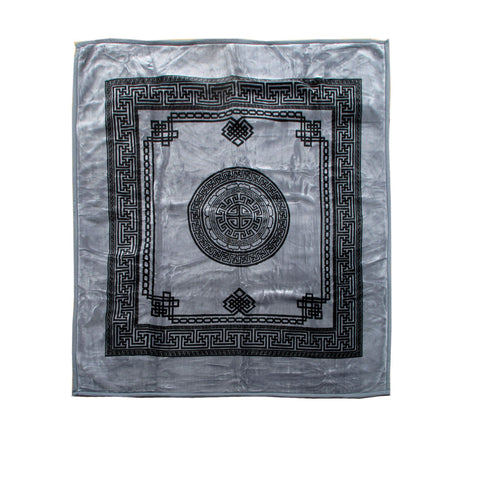 Olympia Greek Key 2 Ply Mink Blanket Throw Rug 1000gsm Queen Grey