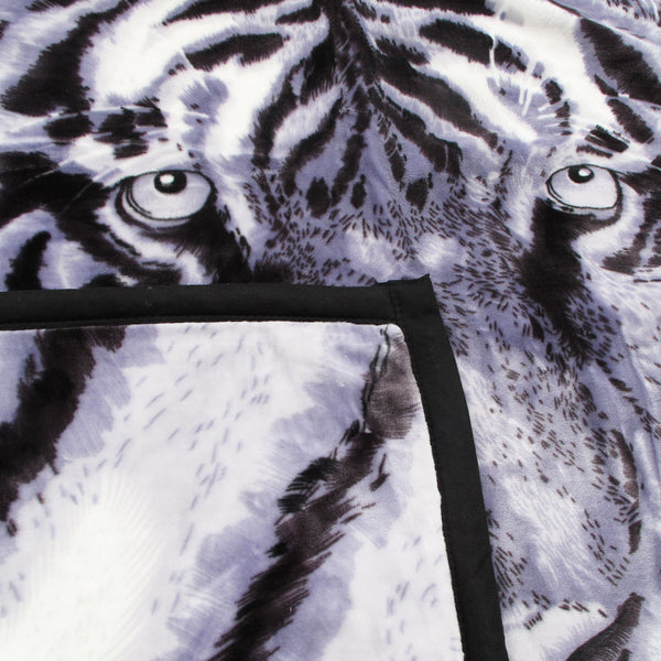White Tiger 2 Ply Mink Blanket Rug Throw 1000gsm 200 x 240cm