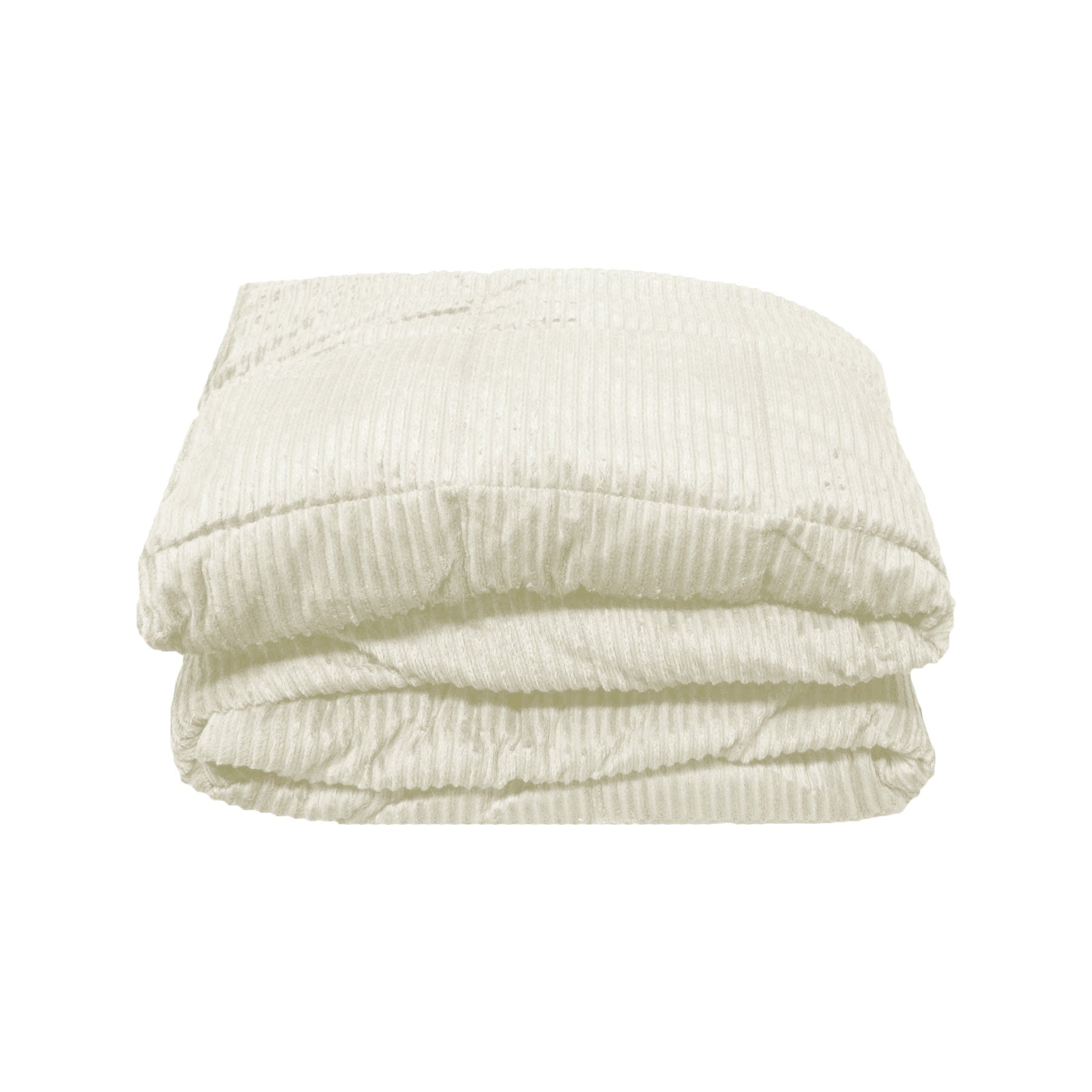 Micro Gel Filled Plush Throw Rug Blanket Cream Single