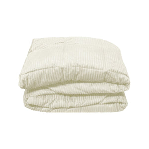 Micro Gel Filled Plush Throw Rug Blanket Cream Single