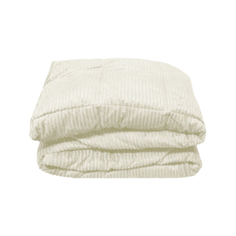 Micro Gel Filled Plush Throw Rug Blanket Cream Single